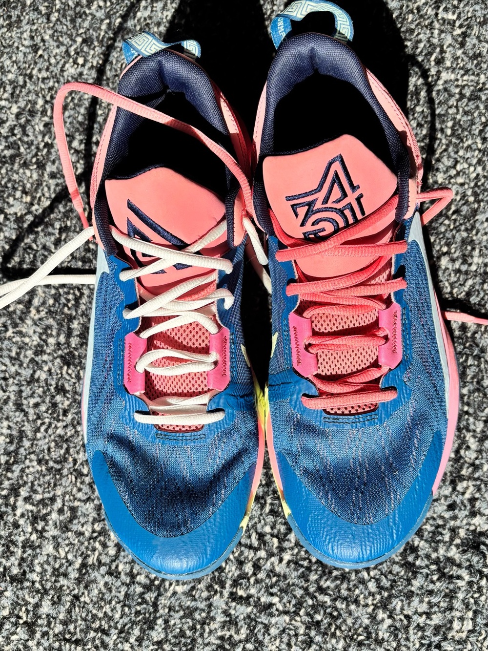 Nike Men’s Blue and Pink Basketball Sneakers - Brand: